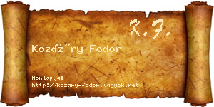 Kozáry Fodor névjegykártya